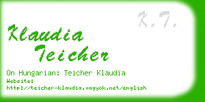 klaudia teicher business card